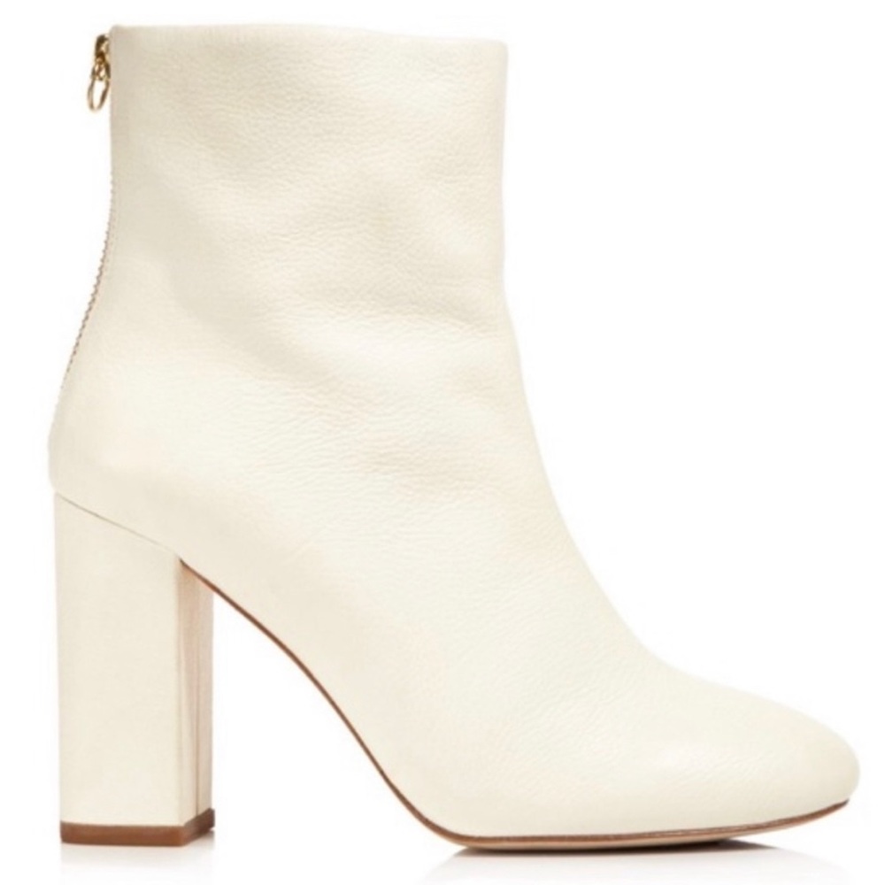 NEW Joie Saleema Leather 90mm Boots in Eggshell size 38.5/8.5